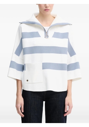 Joseph Ribkoff striped zip-up sweater - White