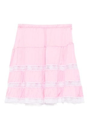 Gimaguas tiered lace-trimmed mini skirt - Pink
