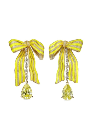 Anabela Chan 14K yellow gold Bardot Bow diamond and quartz earrings
