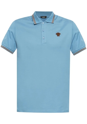 Versace Medusa-embroidered polo shirt - Blue