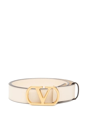 Valentino Garavani logo-plaque belt - Neutrals
