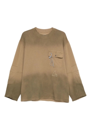 ROA x And Wander garment-dyed T-shirt - Brown