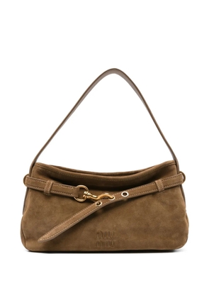 Miu Miu Aventure suede shoulder bag - Brown