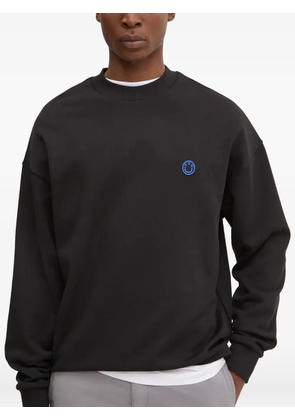 HUGO smiley-patch sweater - Black