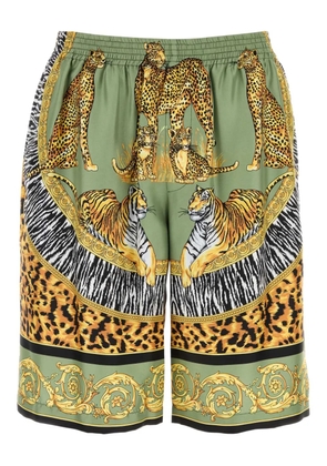 Versace printed silk bermuda shorts - Green