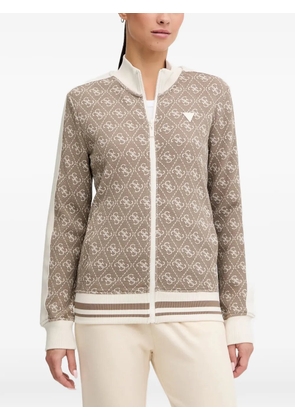 GUESS USA monogram zip sweater - Brown