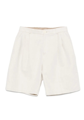 noyoco pleated cotton-linen shorts - Neutrals