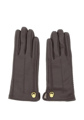 GIANNI CHIARINI embroidered-detail gloves - Brown