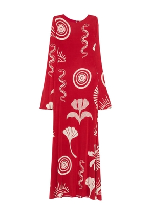 Cala de la Cruz Amay snake graphic-print maxi dress - Red