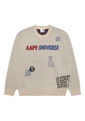 AAPE BY *A BATHING APE® crew-neck sweater - Neutrals