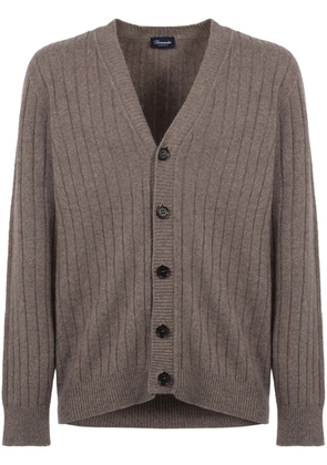 Drumohr ribbed-knit cardigan - Brown