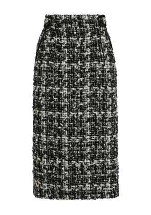 Dolce & Gabbana tweed checked midi skirt - Black