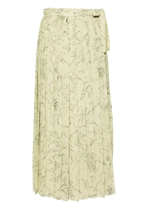 Fabiana Filippi graphic-print pleated skirt - Green