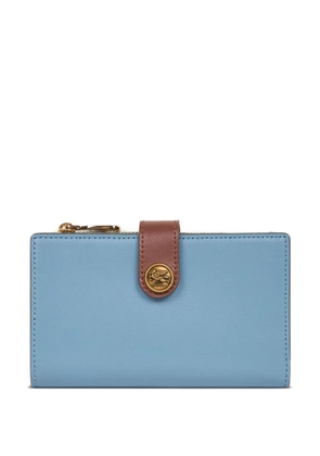 ETRO Pegaso-motif leather wallet - Blue