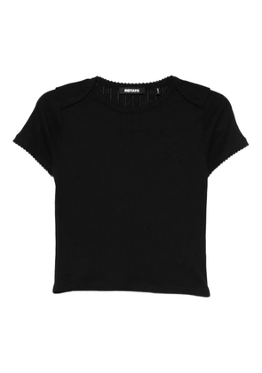 ROTATE BIRGER CHRISTENSEN pointelle T-shirt - Black