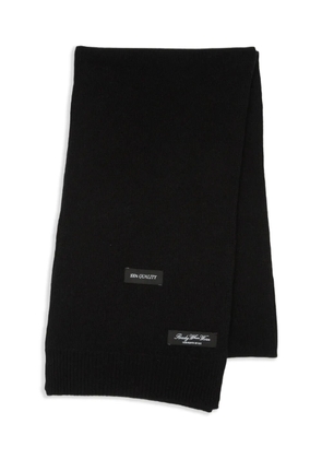 MM6 Maison Margiela logo-patch wool scarf - Black