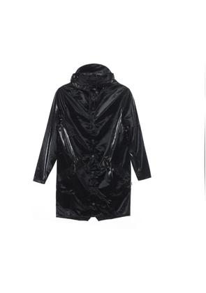 Rains long hooded jacket - Black