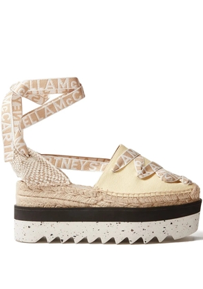 Stella McCartney 80mm platform ribbon-detail espadrille - Neutrals