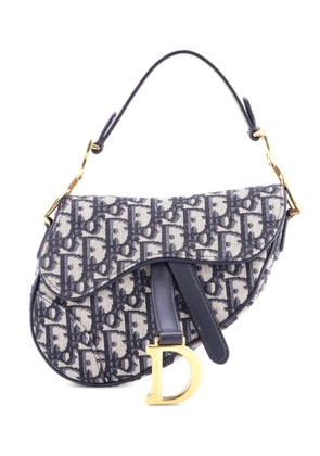 Christian Dior Pre-Owned Saddle Handbag Oblique Canvas Mini shoulder bag - Blue