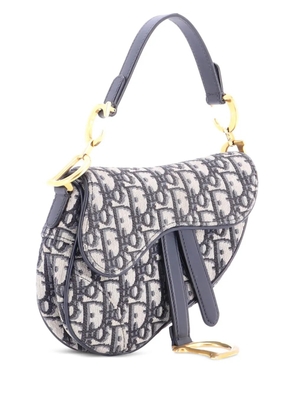 Christian Dior Pre-Owned Saddle Handbag Oblique Canvas Mini shoulder bag - Blue
