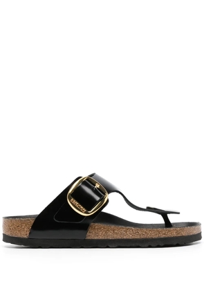 Birkenstock Gizeh logo-engraved leather sandals - Black