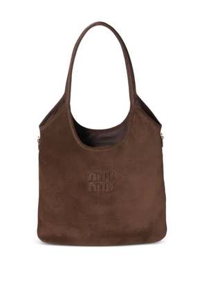 Miu Miu Ivy suede shoulder bag - Brown