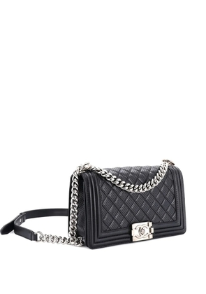 CHANEL Pre-Owned Boy Flap Bag Quilted Perforated Lambskin Old Medium shoulder bag - Black