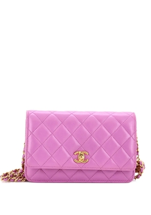 CHANEL Pre-Owned Pearl Crush Wallet on Chain Quilted Lambskin crossbody bag - Purple
