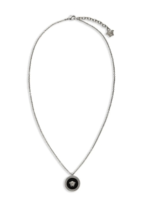 Versace Medusa enamel-pendant necklace - Silver