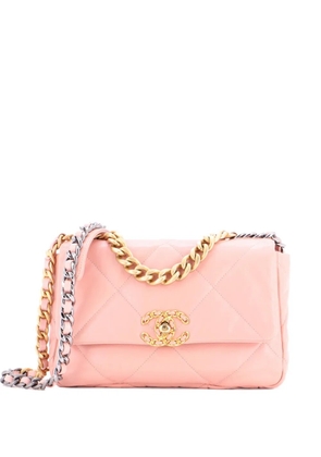 CHANEL Pre-Owned 19 Flap Bag Quilted Leather Medium crossbody bag - Pink