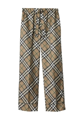 Burberry check silk trousers - Neutrals