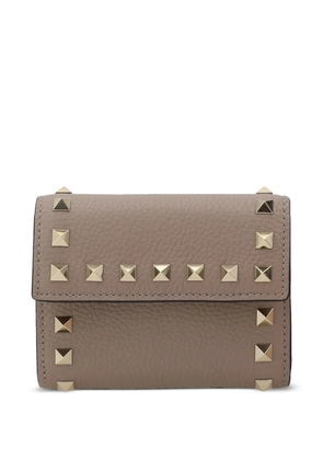 Valentino Garavani Rockstud tri-fold wallet - Brown