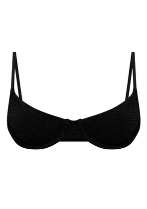 Bond-eye Gracie crinkled bikini top - Black