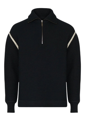 Maison Margiela half-zip elbow-patch sweater - Black