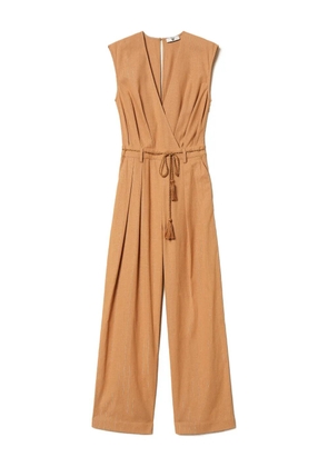 TWINSET pinstriped belted jumpsuit - Neutrals