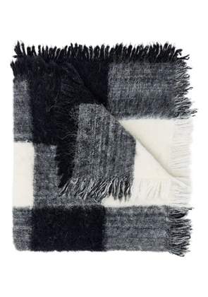 Proenza Schouler checked fringed scarf - Grey