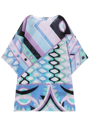 PUCCI Vivara-print kaftan minidress - Blue