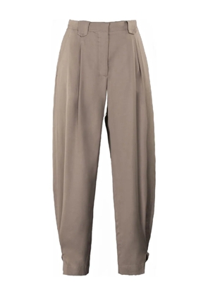 Moorer pleated buckled-cuff trousers - Brown