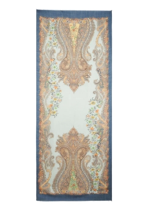 ETRO abstract-print cashmere scarf - Blue