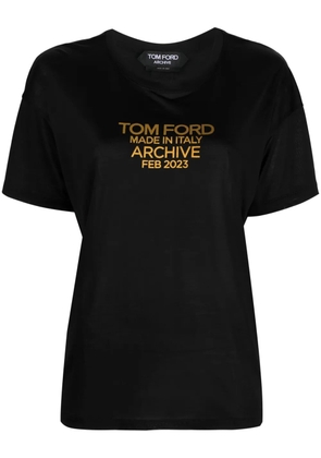 TOM FORD logo-print silk T-shirt - Black