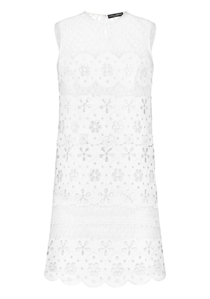 Dolce & Gabbana embroidered mesh minidress - White
