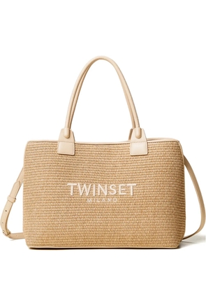 TWINSET woven tote bag - Neutrals