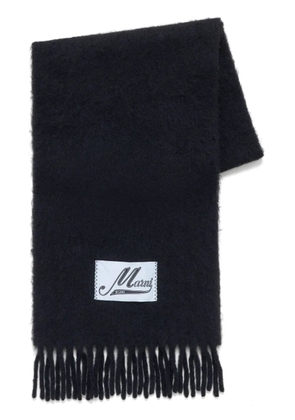 Marni logo-appliqué scarf - Black