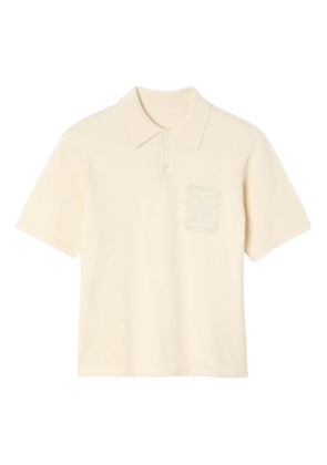 SANDRO embroidered-detail polo shirt - Yellow