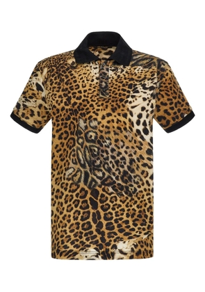 Roberto Cavalli leopard-print polo shirt - Neutrals