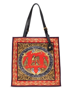 Versace animal-print baroque tote bag - Red