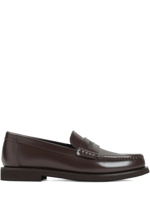 Brunello Cucinelli penny-strap leather loafers - Brown