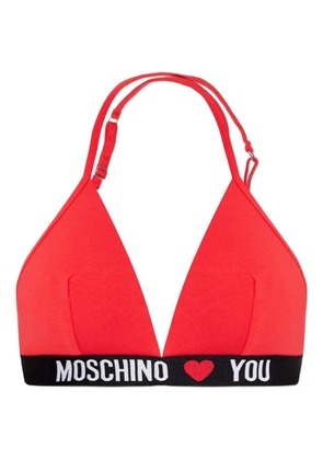 Moschino logo-band bra - Red