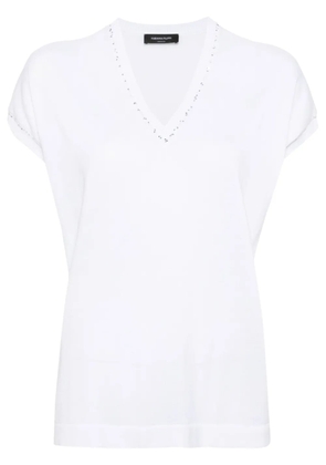 Fabiana Filippi sequin-embellished knitted top - White