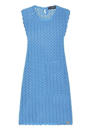Dolce & Gabbana sleeveless crochet-knit minidress - Blue